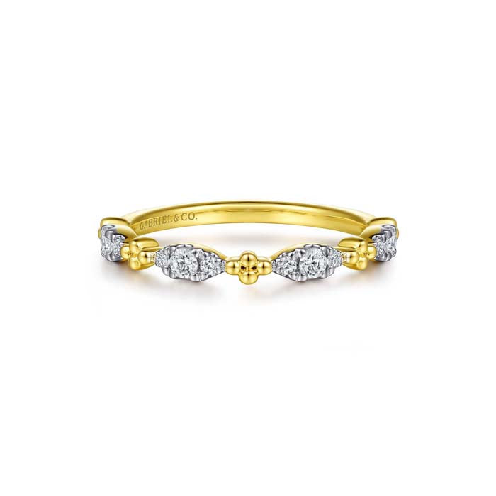 Gabriel & Co. Bujukan Diamond Marquise Shape Stackable Ring in 14K Yellow Gold