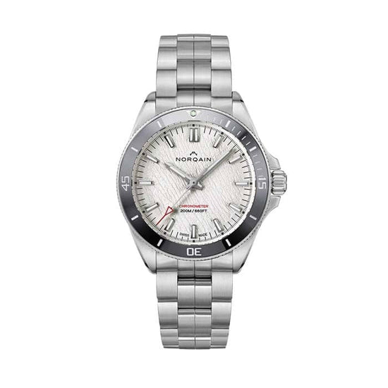 NORQAIN 40mm Adventure NEVEREST Glacier Automatic Watch with White Dial in Stainless Steel