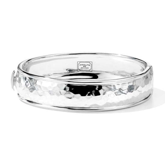 Ippolita Classico Medium Goddess Hinged Bangle in Sterling Silver