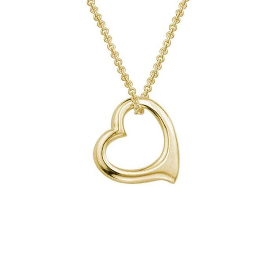 Mountz Collection Open Floating Heart Pendant Necklace in 14K Yellow Gold