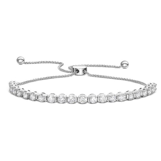 Mountz Collection Lab Grown Diamond Bolo Bracelet in 14K White Gold