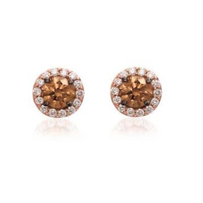 Le Vian Earrings featuring Chocolate and Vanilla Diamonds in 14K Strawberry Gold