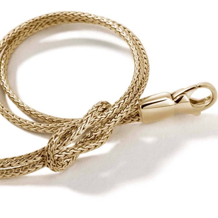 John Hardy Manah Classic Chain Love Knot Bracelet in 14K Yellow Gold