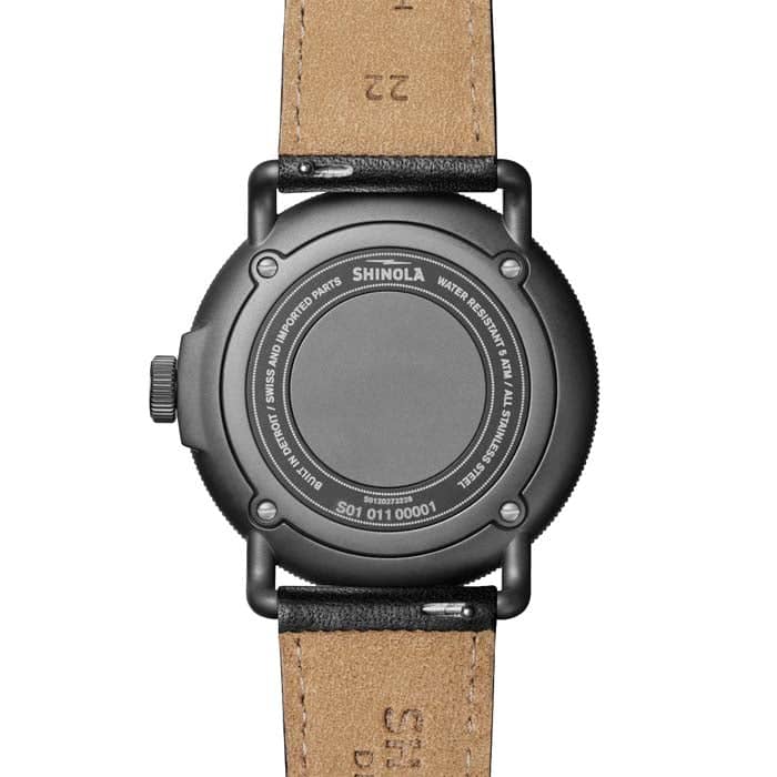 Shinola 43mm The Canfield C56 Quartz Watch with Black Dial in PVD Gunmetal Stainless Steel