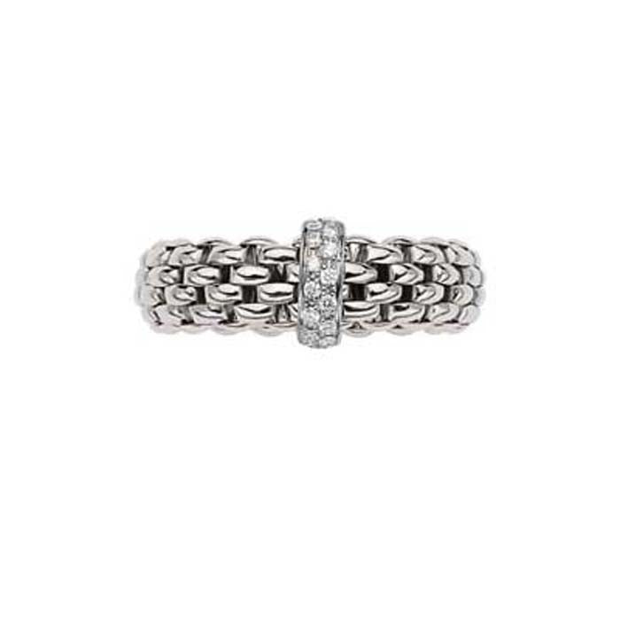 FOPE Vendome Collection Flex'it Ring with Diamonds in 18K White Gold