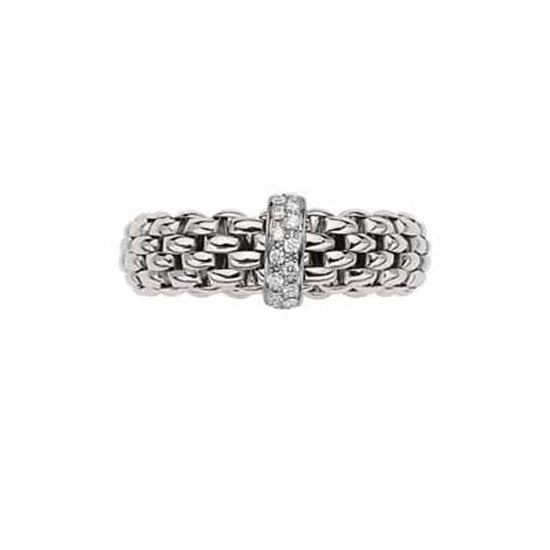 FOPE Vendome Collection Flex'it Ring with Diamonds in 18K White Gold