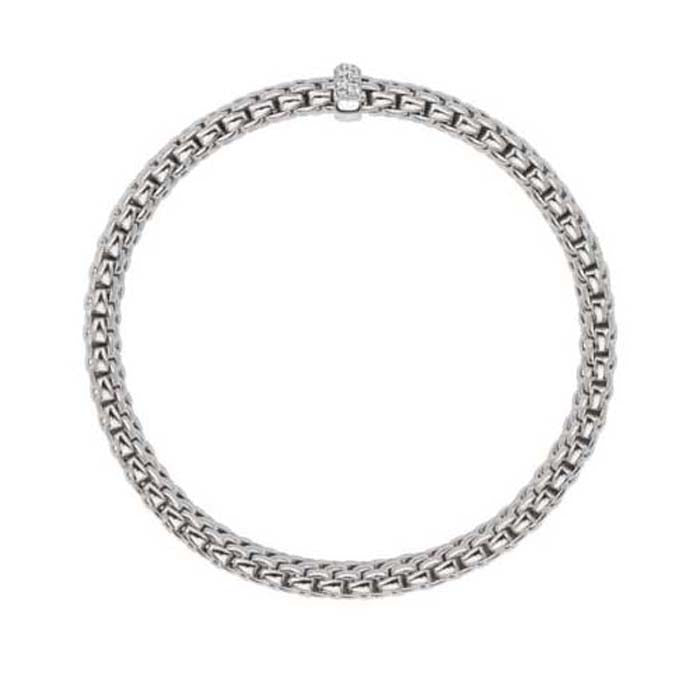 FOPE Vendome Collection Flex'it Bracelet with Diamonds in 18K White Gold