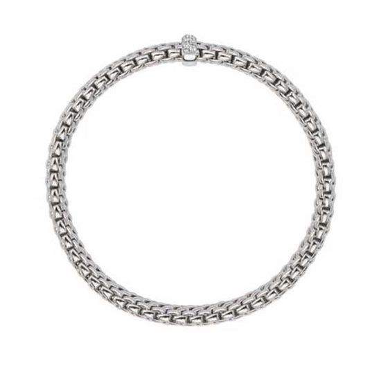 FOPE Vendome Collection Flex'it Bracelet with Diamonds in 18K White Gold