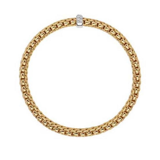 FOPE Vendome Collection Flex'it Bracelet with Diamonds in 18K Yellow and White Gold