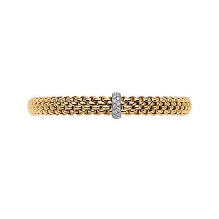 FOPE Vendome Collection Flex'it Bracelet with Diamonds in 18K Yellow and White Gold