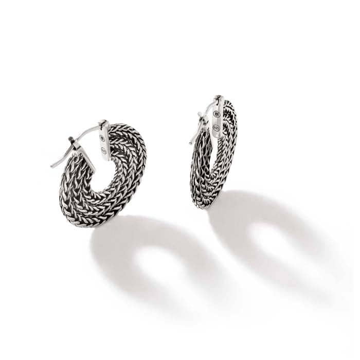 John Hardy Rata Chain Hoop Earrings in Sterling Silver