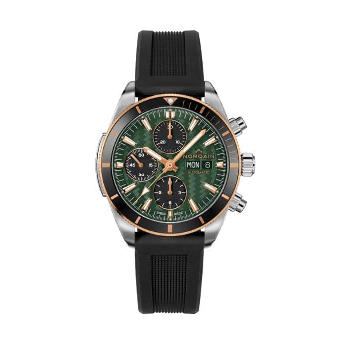 NORQAIN 41mm Adventure Sport Chronograph Limited Edition Day/ Date Watch with Green Dial in Stainless Steel and 18kt 5N Red Gold