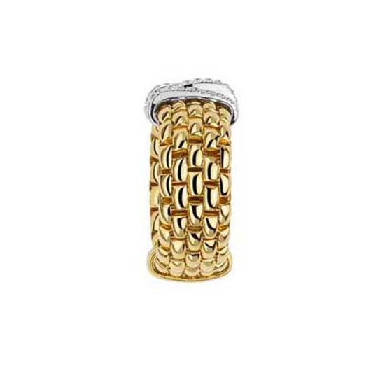 FOPE Panorama Collection Flex'it Ring with Diamonds in 18K Yellow and White Gold