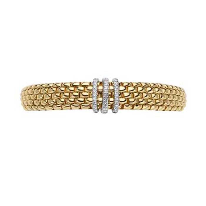 FOPE Panorama Collection Flex'it Bracelet with Diamonds in 18K Yellow and White Gold