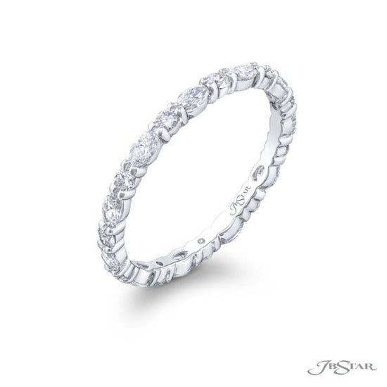 J B Star Marquise and Round Diamond Eternity Band in Platinum