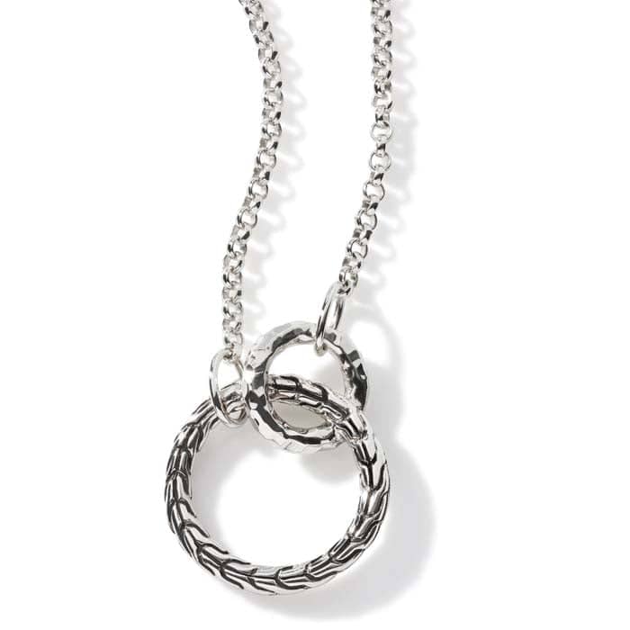 John hardy Palu and Classic Chain Interlocking Station Necklace in Sterling Silver