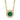 Shy Creation Emerald and Diamond Pendant Necklace in 14K Yellow Gold
