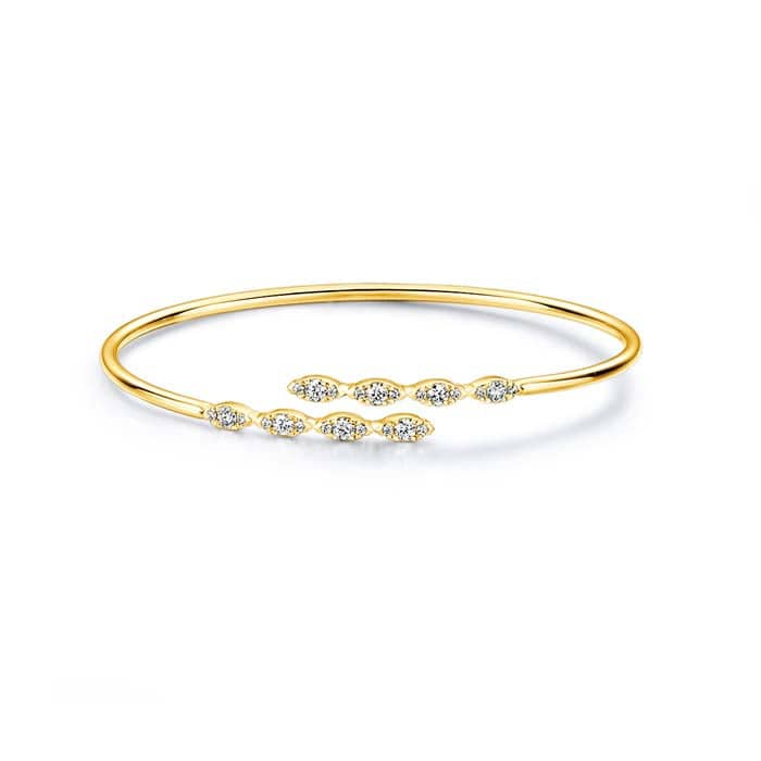 Hearts On Fire .50-.58CTW Aerial Marquis Flexi Bangle in 18K Yellow Gold