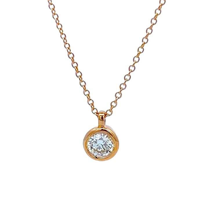 Mountz Collection Bezel Set Diamond Solitaire Pendant in 14K Yellow Gold