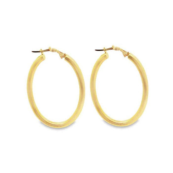 Antonio Papini 39MM Oval Tube Hoop Earrings in 18K Yellow Gold