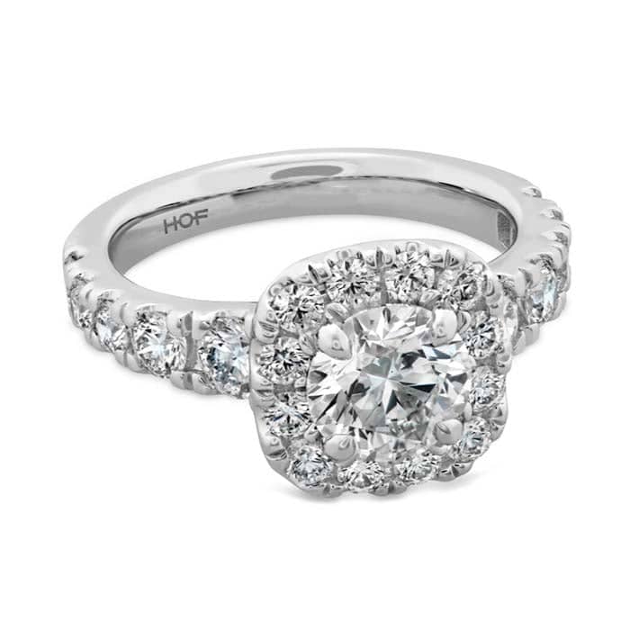 Hearts On Fire 1.20CTW Transcend Premier Custom Halo Complete Diamond Engagement Ring in Platinum