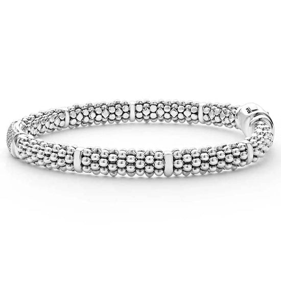LAGOS Caviar Pavé Diamond Bracelet in Sterling Silver