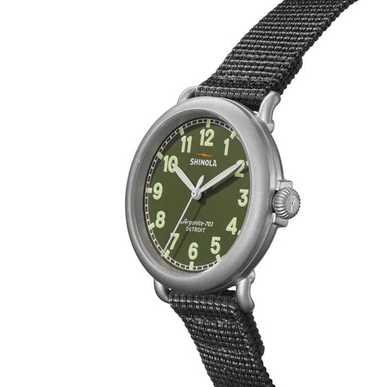 SHINOLA 41mm "The Runwell"  Field Watch with Green Dial in Stainless Steel