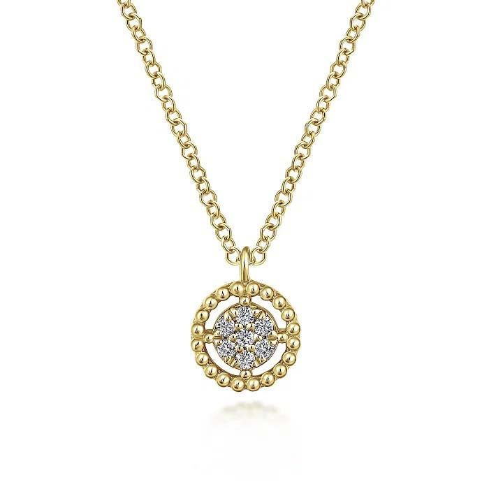 Gabriel & Co. Bujukan Floating Diamond Pendant in 14K Yellow Gold