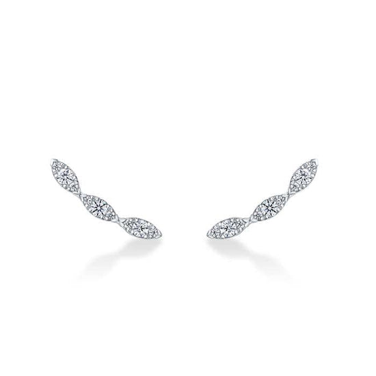 Hearts On Fire .62-.72CTW Aerial Marquise Earring Climbers in 18K White Gold