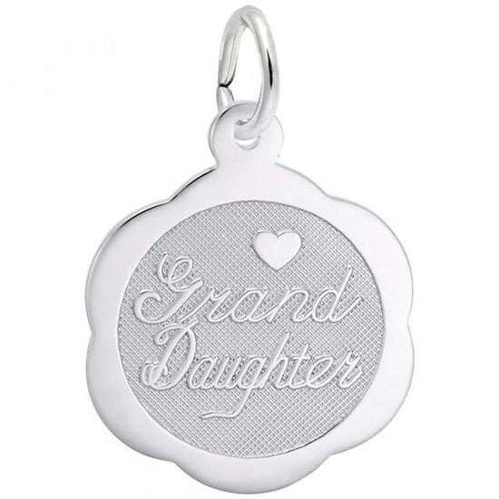 Rembrandt Granddaughter Scalloped Disc Charm in Sterling Silver