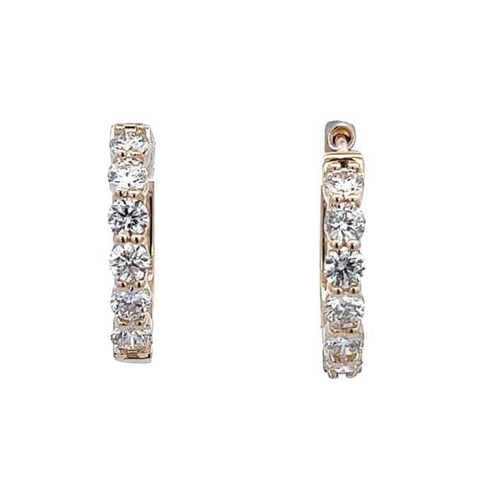 Mountz Collection Diamond Oval Hoop Earrings in 14K Yellow Gold