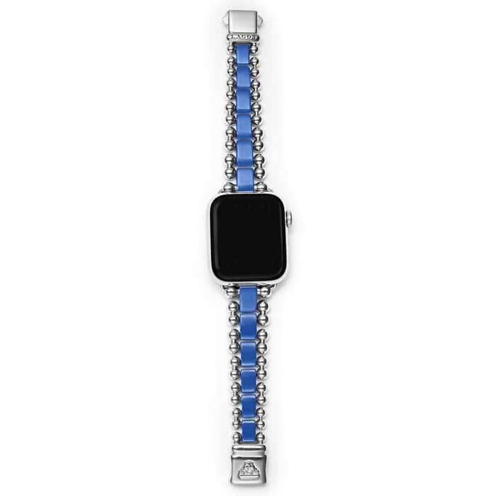 LAGOS 38-45MM Smart Caviar Link Watch Bracelet in Ultramarine Blue Ceramic and Stainless Steel