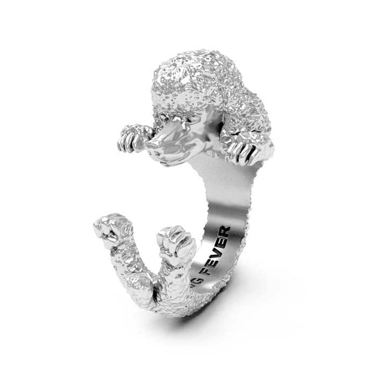 Dog Fever Poodle Hug Ring, Sterling Silver