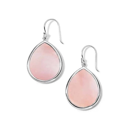 Ippolita Polished Rock Candy Pink Mother of Pearl Small Teardrop Earrings in Sterling Silver