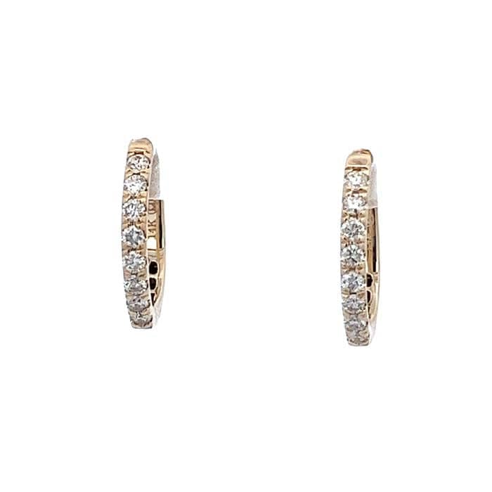 Mountz Collection Diamond Oval Hoop Earrings in 14K Yellow Gold