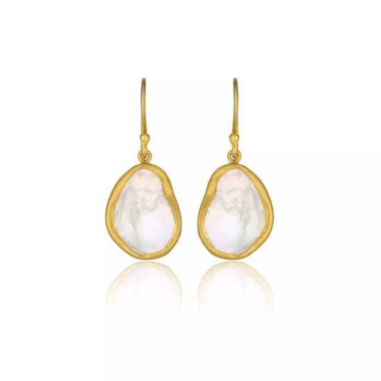 Lika Behar Karin Keshi Pearl Drop Earrings in 24K Yellow Gold