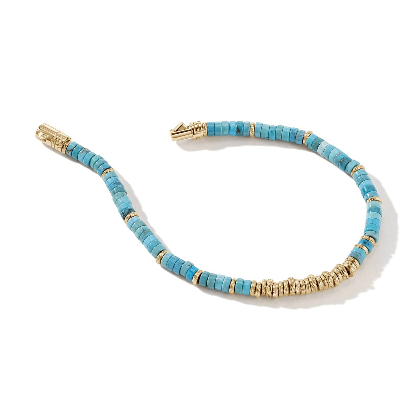 John Hardy Turquoise Heishi Beaded Bracelet in 14K Yellow Gold