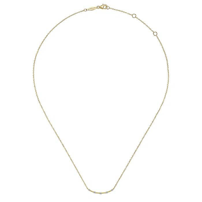 Gabriel & Co. Station Bar Necklace in 14K Yellow Gold