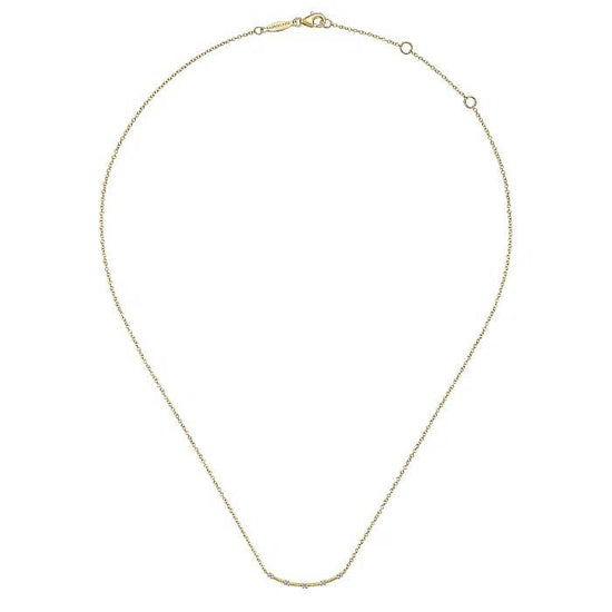 Gabriel & Co. Station Bar Necklace in 14K Yellow Gold