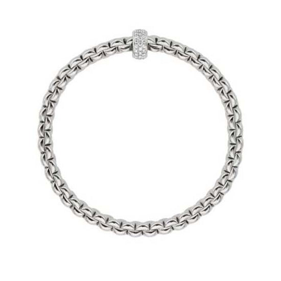 FOPE Eka Collection Flex'it Bracelet with Diamonds in 18K White Gold