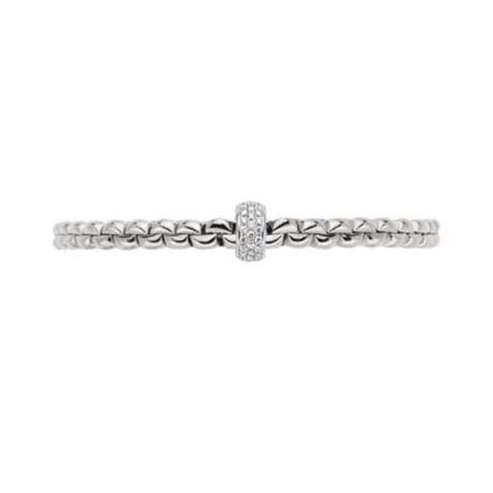 FOPE Eka Collection Flex'it Bracelet with Diamonds in 18K White Gold