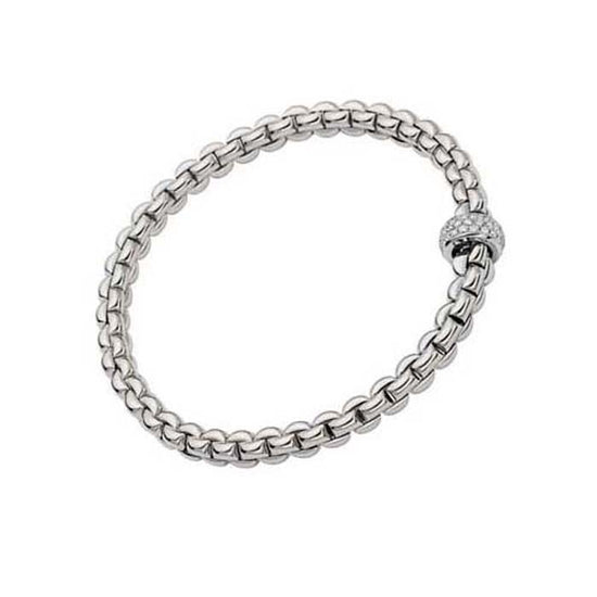 FOPE Eka Collection Flex'it Bracelet with Diamonds in 18K White Gold