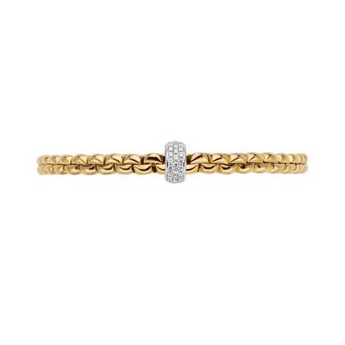 FOPE Eka Collection Flex'it Bracelet with Diamonds in 18K Yellow and White Gold