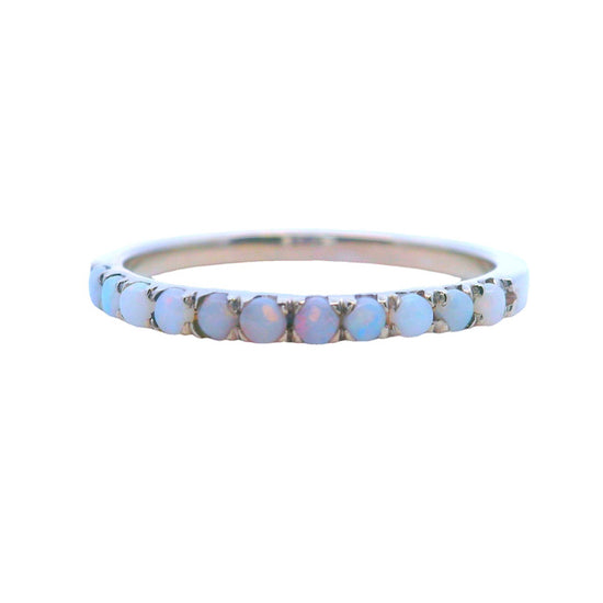 Estate Opal Band in 14K White Gold