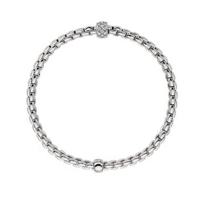 FOPE Eka Collection Flex'it Bracelet with Diamonds in 18K White Gold