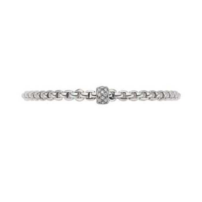 FOPE Eka Collection Flex'it Bracelet with Diamonds in 18K White Gold