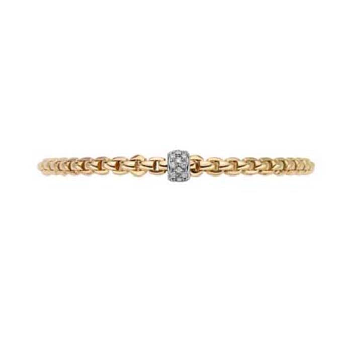 FOPE Eka Collection Flex'it Bracelet with Diamonds in 18K Yellow and White Gold