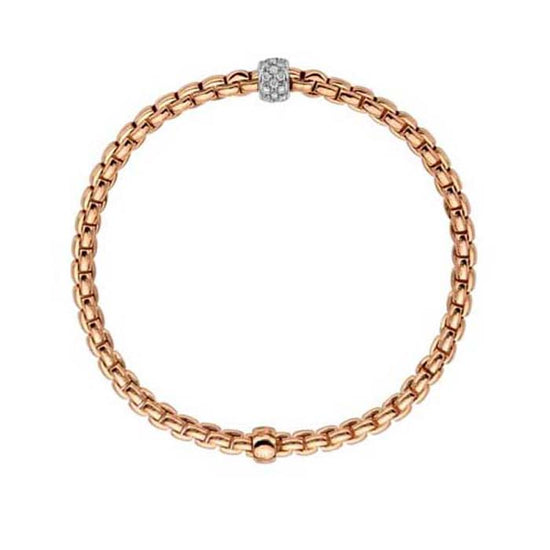 FOPE Eka Collection Flex'it Bracelet with Diamonds in 18K Rose and White Gold