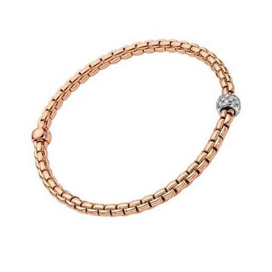 FOPE Eka Collection Flex'it Bracelet with Diamonds in 18K Rose and White Gold