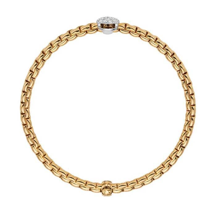 FOPE Eka Collection Flex'it Bracelet with Diamonds in 18K Yellow and White Gold